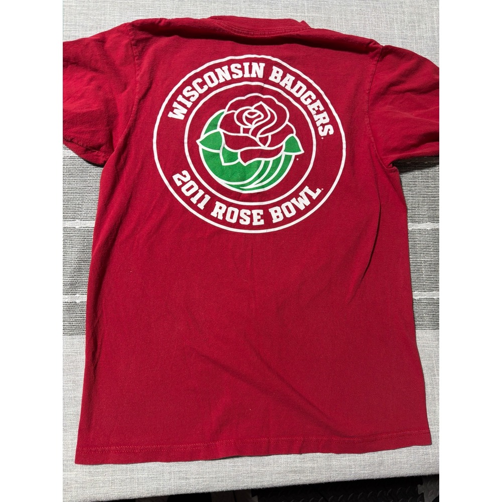 Adidas Wisconsin Football 2011 Rose Bowl Wisconsin vs TCU T Shirt Mens - Picture 5 of 5